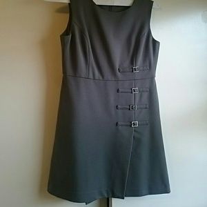 Philosophy Grey split skirt dress with buckles XS